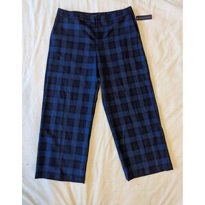 Pendleton Trouser Pant Womens 100% Wool Riverbed Blue Black 14 NEW